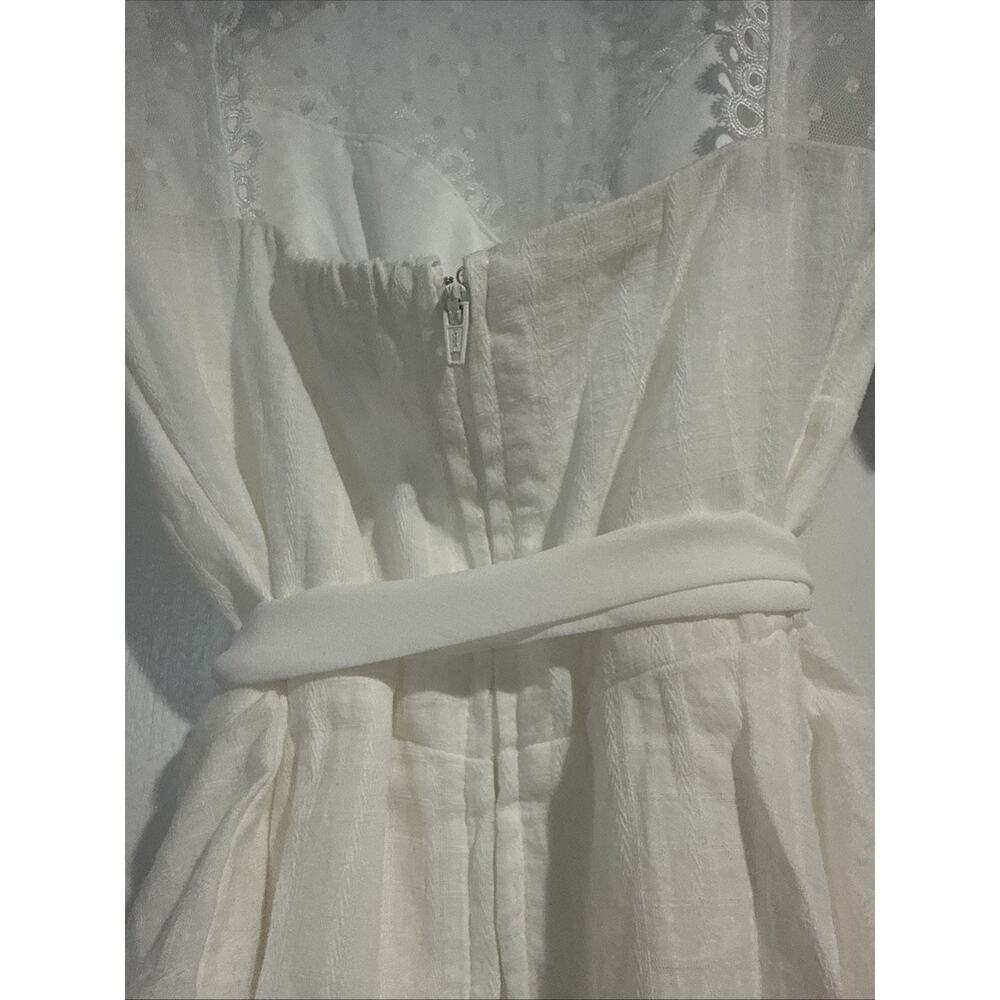City Vibe White Ivory Romper Dress With Ruffles Size 3 Cottagecore Indie Boho - Picture 8 of 14